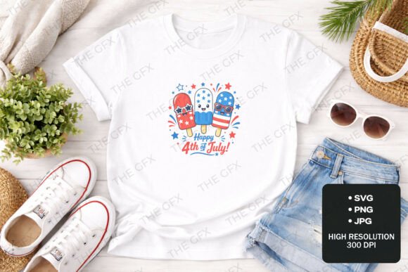 4th July Popsicle Treat SVG for T-Shirt Designs