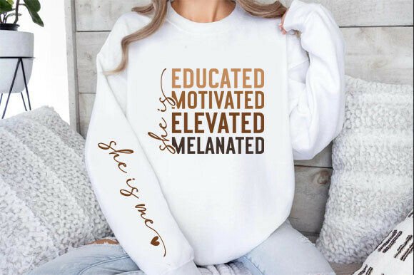A Playful Design Asset: Reviewing “She is Me Educated Motivated Elevated Me” Graphics