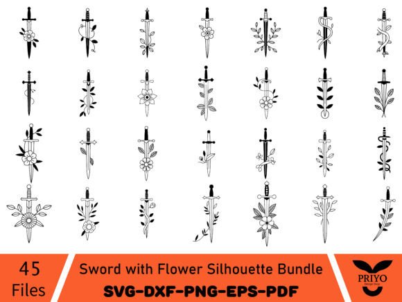 A Sword and Flower Design for Modern Brand Graphics