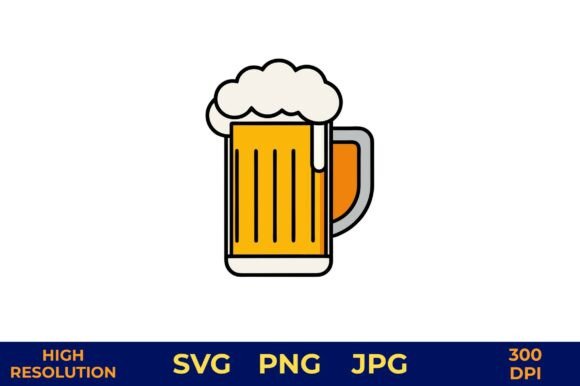 Beer Mug Filled with Golden Ale Vector: Perfect for Graphics and Illustrations