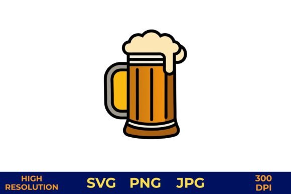 Beer Mug with Frothy Golden Ale: A Versatile Graphic for Creative Marketers