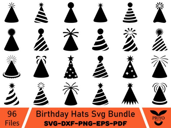 Birthday Hats Svg Bundle: A Versatile Design for Embroidery