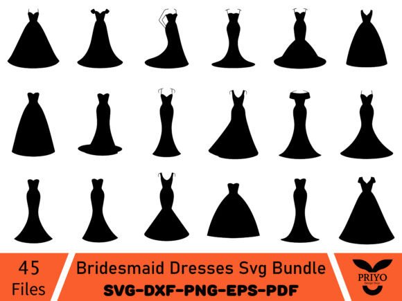 Bridesmaid Dresses Svg Bundle: Ideal for Graphics & Illustrations