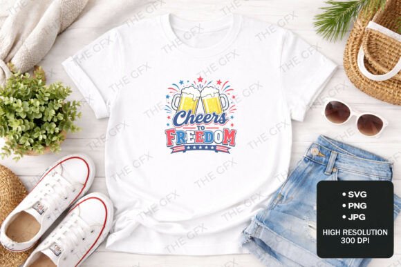 Cheers to Freedom: 4th of July T-Shirt and Graphics