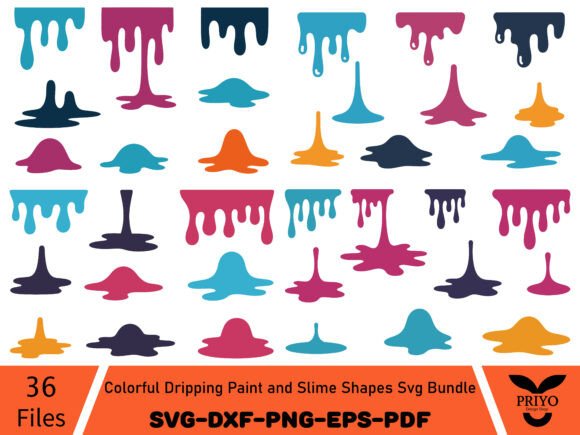 Colorful Dripping Paint Graphics for Dynamic Decorative Elements