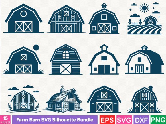 Farm Barn SVG Silhouette Bundle: A Versatile Graphics Set