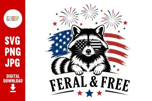 Feral and Free Raccoon USA Flag SVG: A Graphic Design Gem