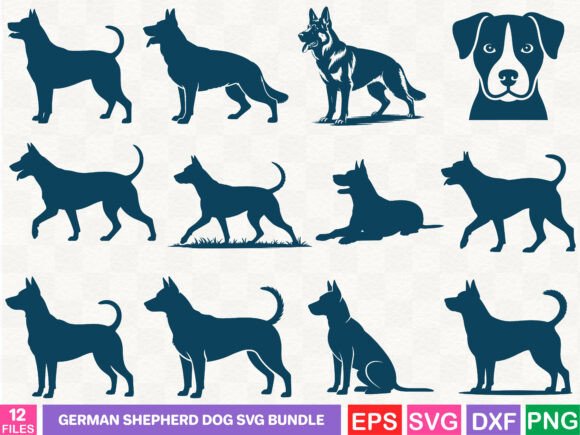 German Shepherd Dog SVG Bundle: A Versatile Graphics Set