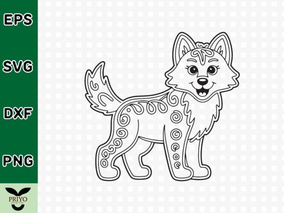 Gingerbread Wolf SVG Graphics for Seasonal Illustrations