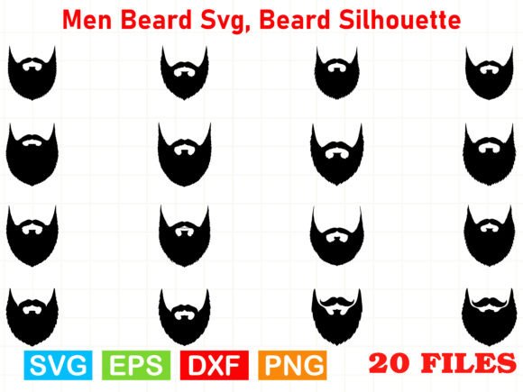 Men Beard Svg, Beard Silhouette Bundle: A Versatile Graphic