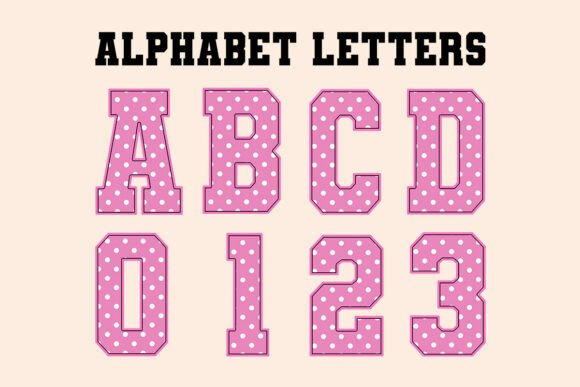 Pink Dot Easter Alphabet Graphics for Editorial Illustrations