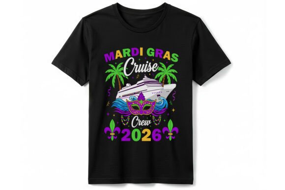 Reviewing the Mardi Gras Cruise Crew T-Shirt Graphic Design Asset