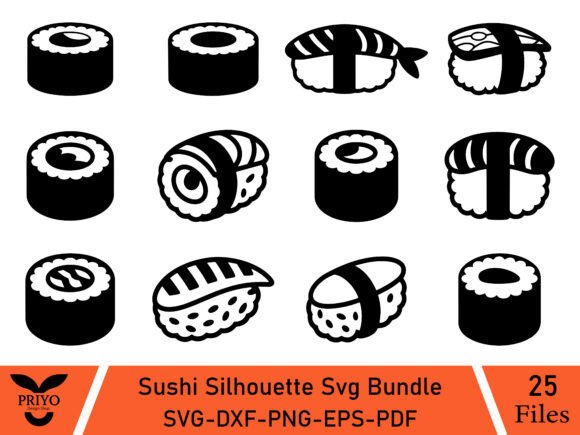 Sushi Silhouette Svg Bundle: A Versatile Design