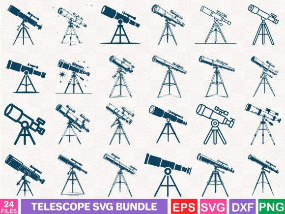 Telescope SVG Bundle: Perfect for Graphics and Illustrations