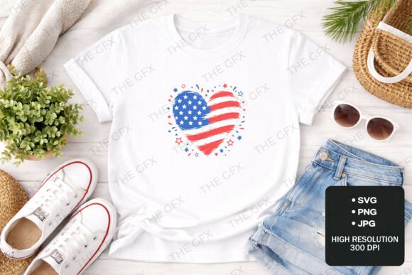 USA Flag Heart Patriotic SVG Design Review